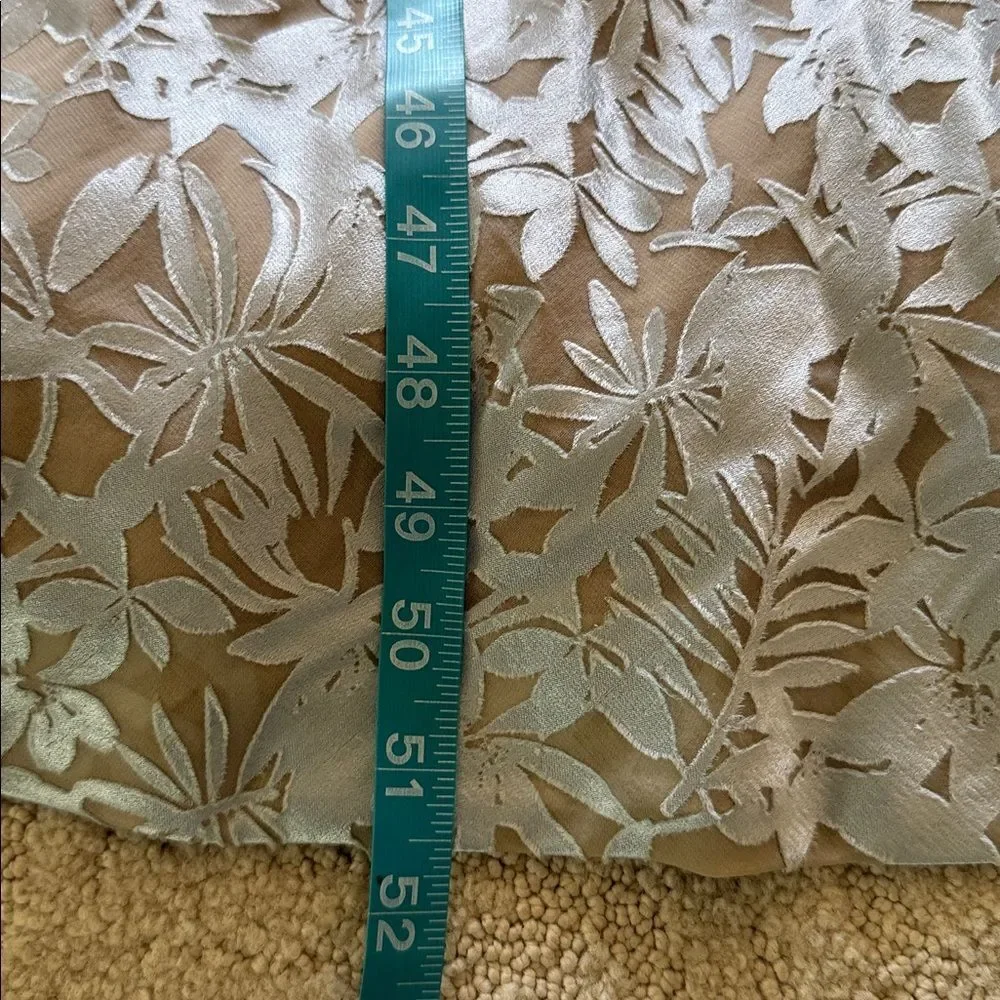 Anthropologie Jenny Yoo Dahlia Dress Elegant Lace Maxi Dress in Silver-Taupe